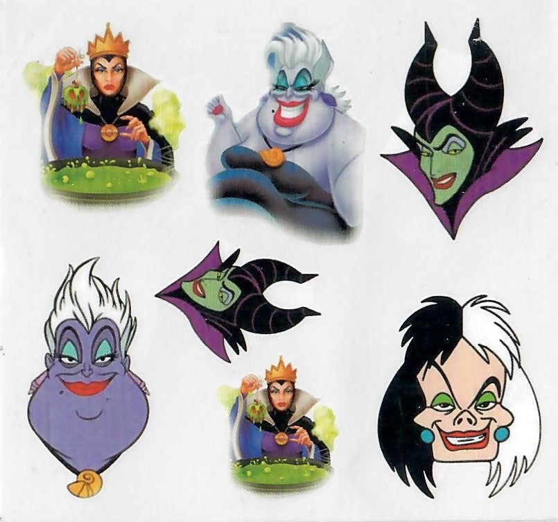  Disney Female Villains Water Nail Art Transfers Stickers Decals  - Set of 51 - A1228 : Beauty & Personal Care