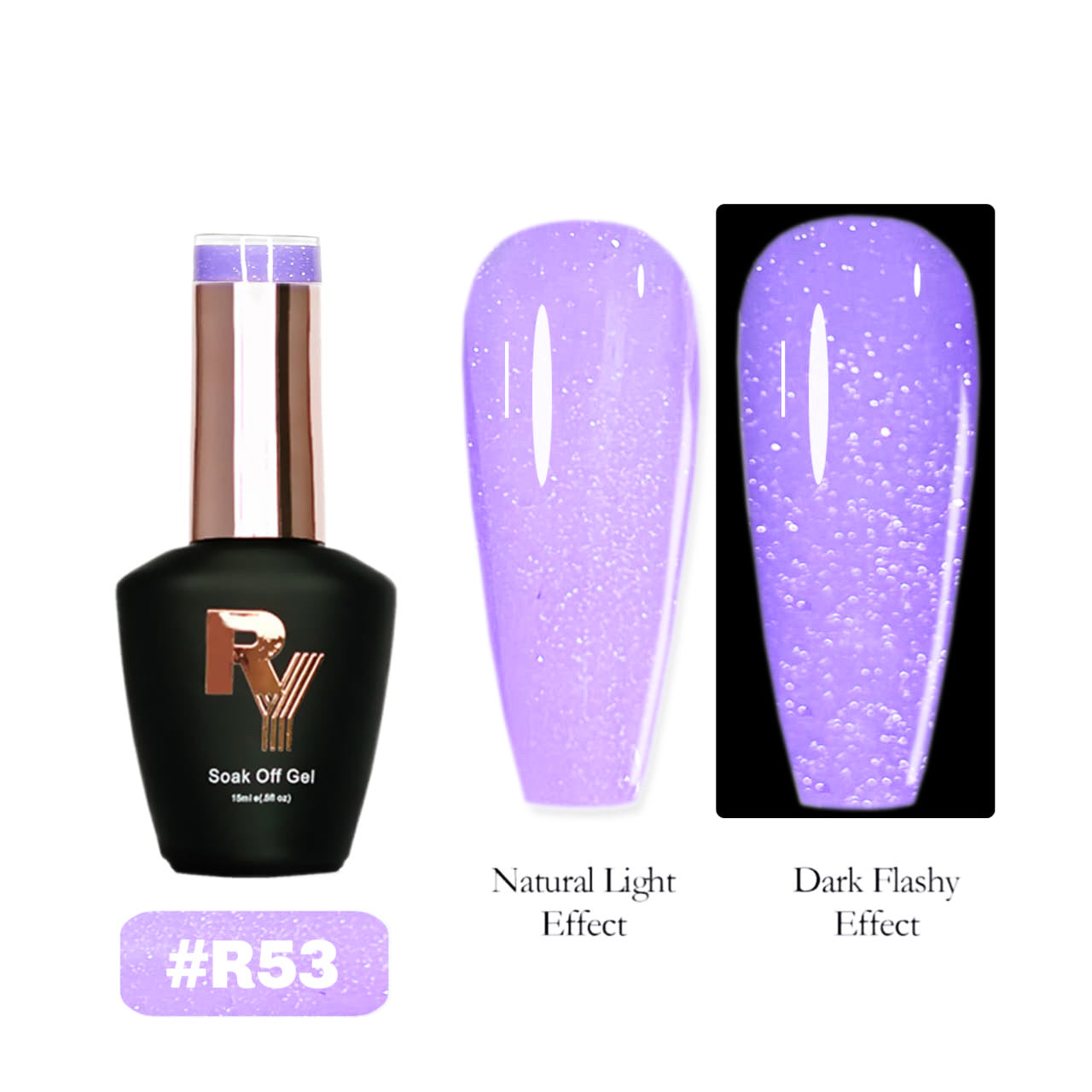 Gel con brillo reflectante 53 (base de goma)