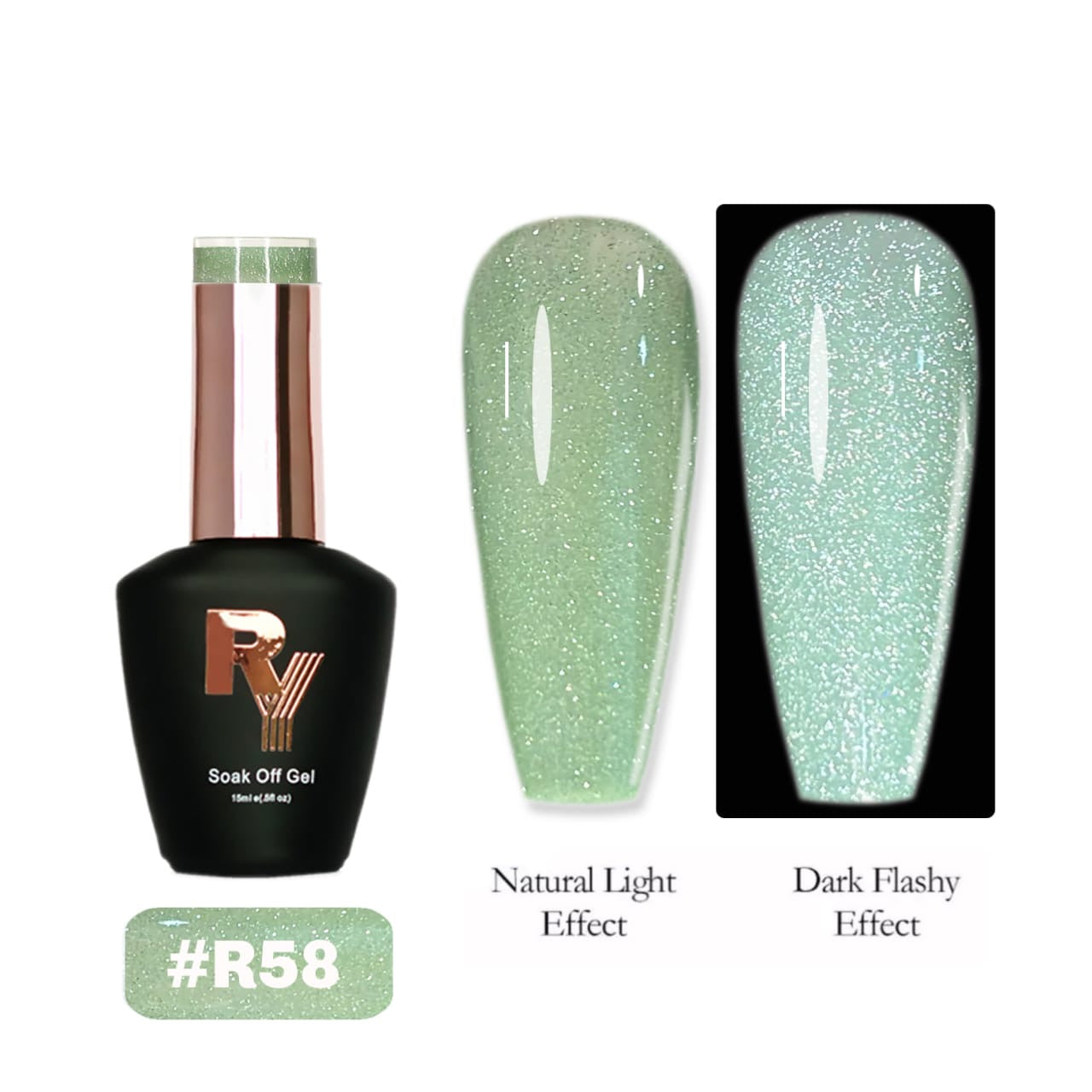 Reflective Glitter Gel 58 (Rubber Base)