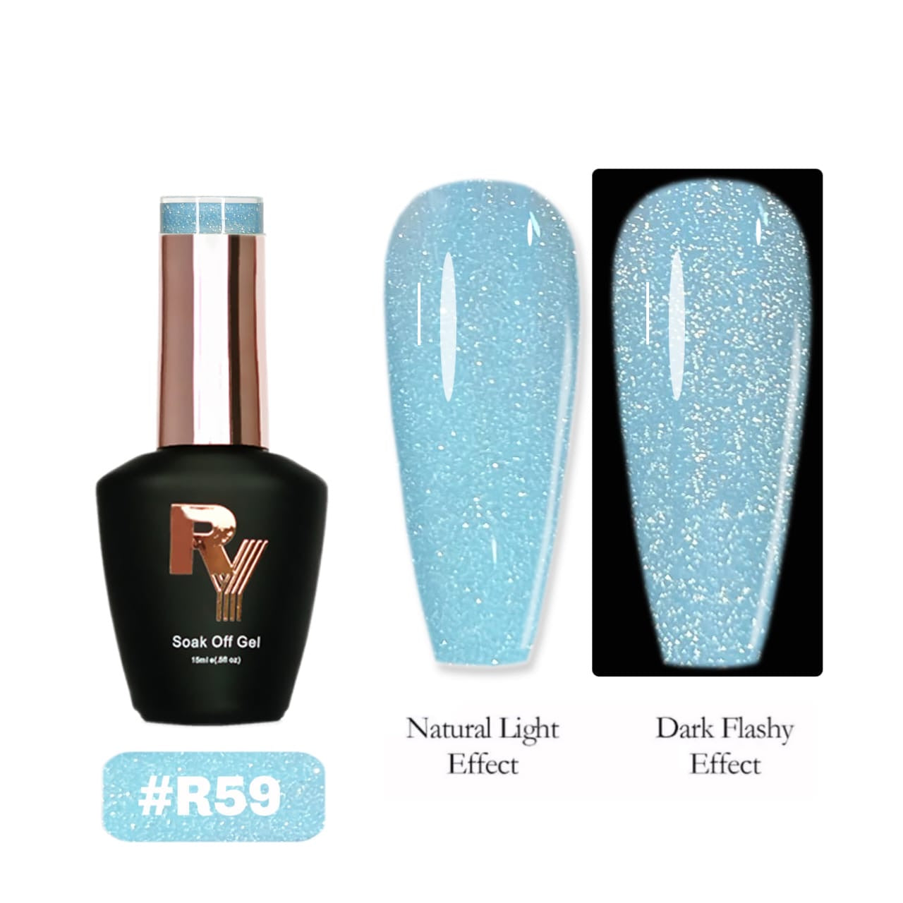 Reflective Glitter Gel 59 (Rubber Base)