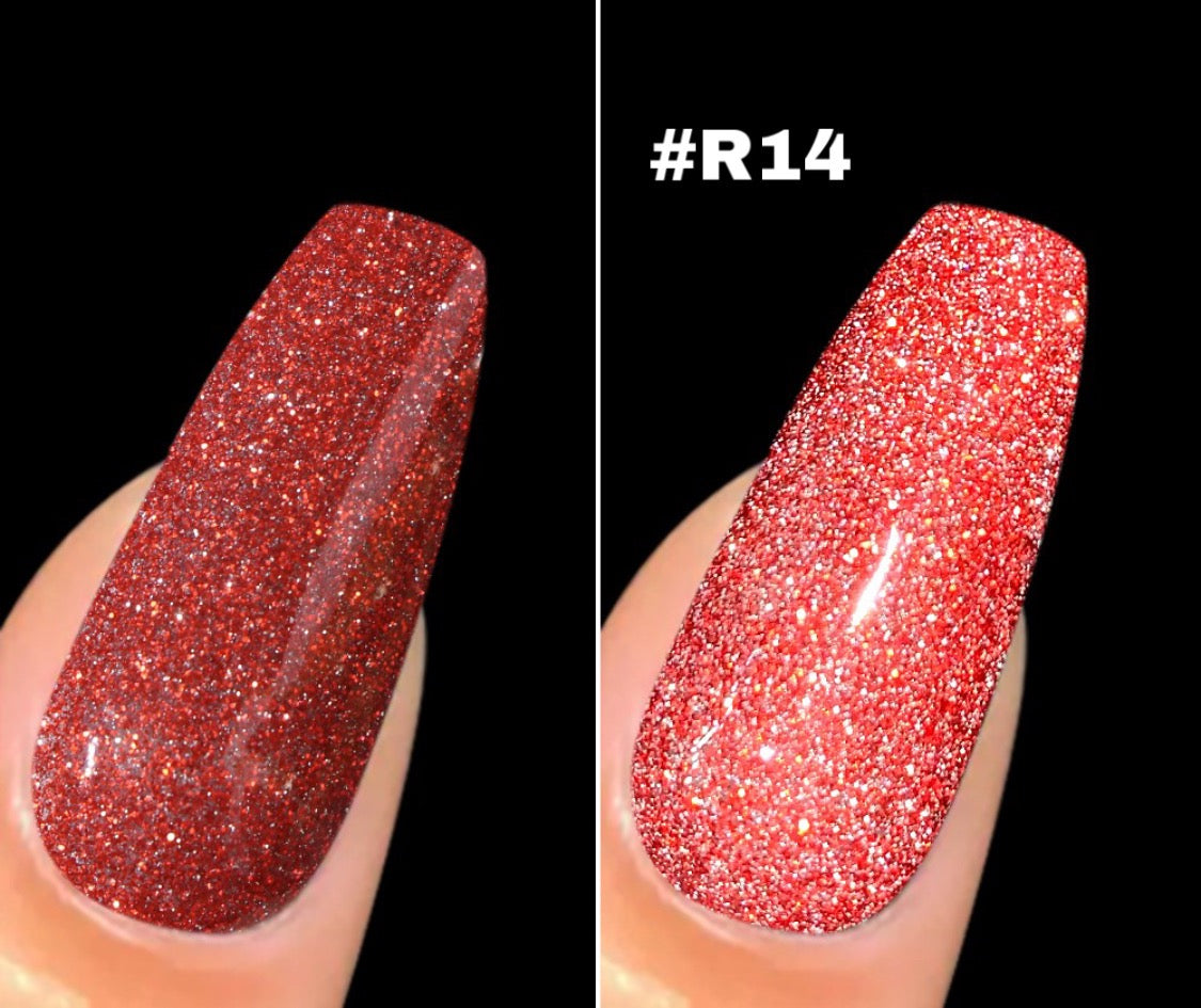 Bright Red Glitter Acrylic #047 – Rocha Nails