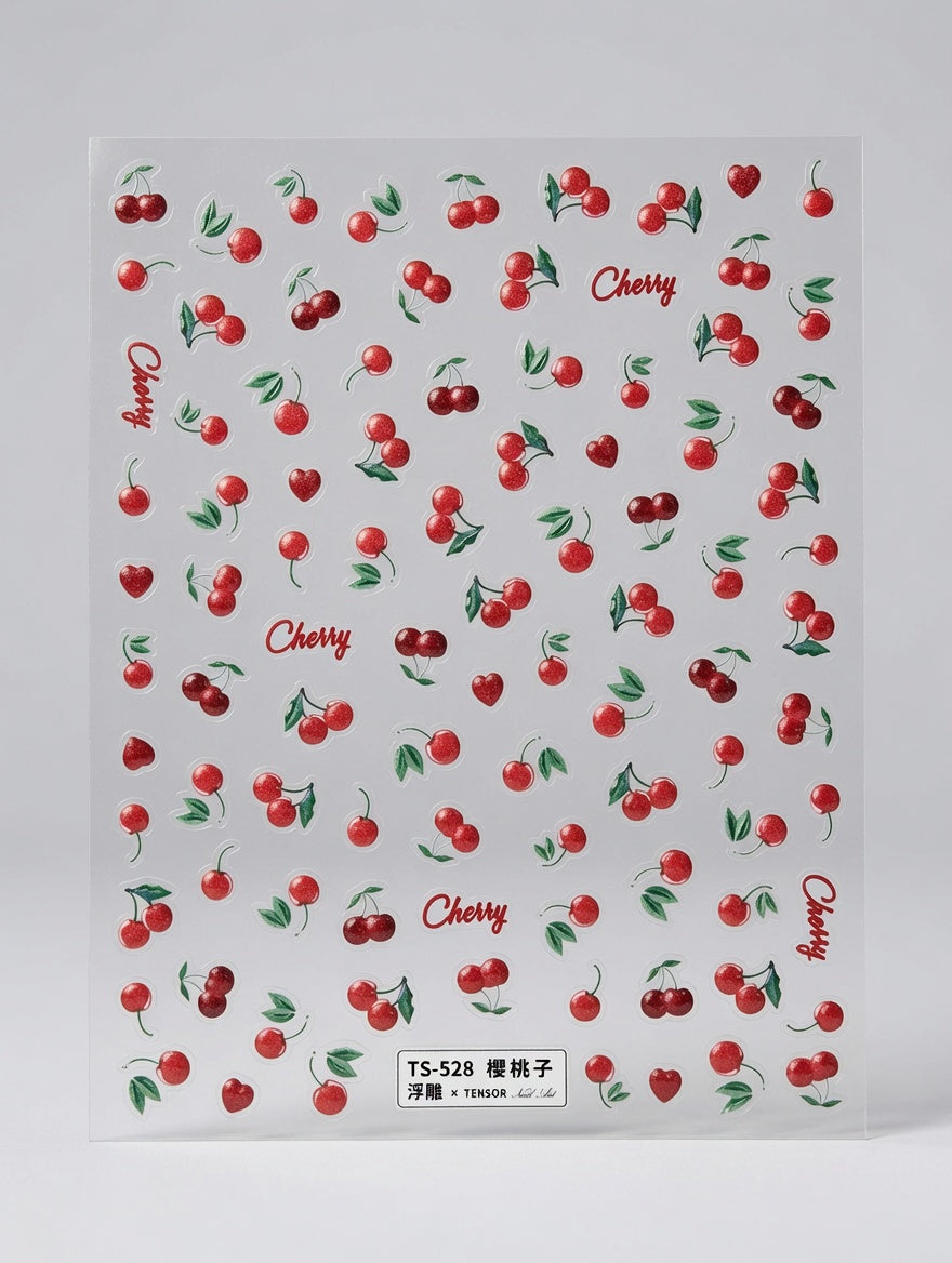 Embossed Cherry Sticker