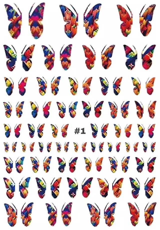 Pegatinas de alas de mariposa con arcoíris