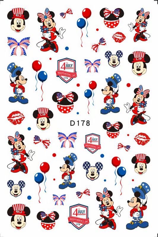 4th July Mickey Sticker Set