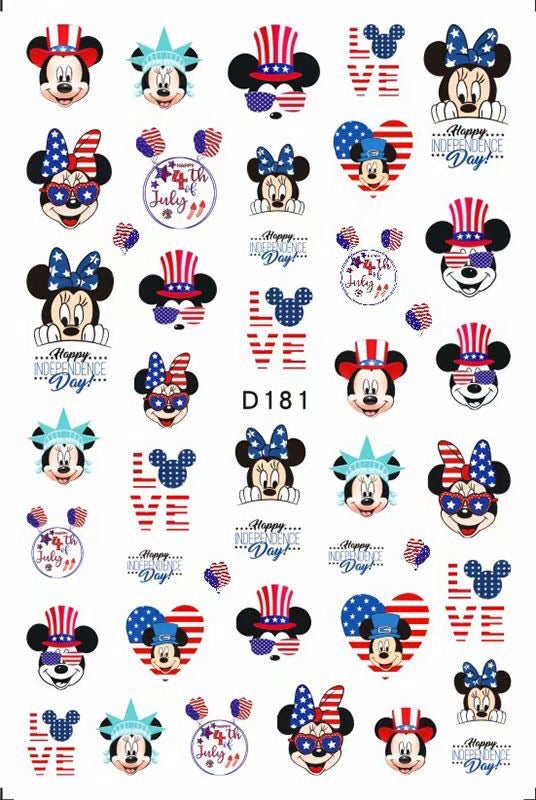 4th July Mickey Sticker Set