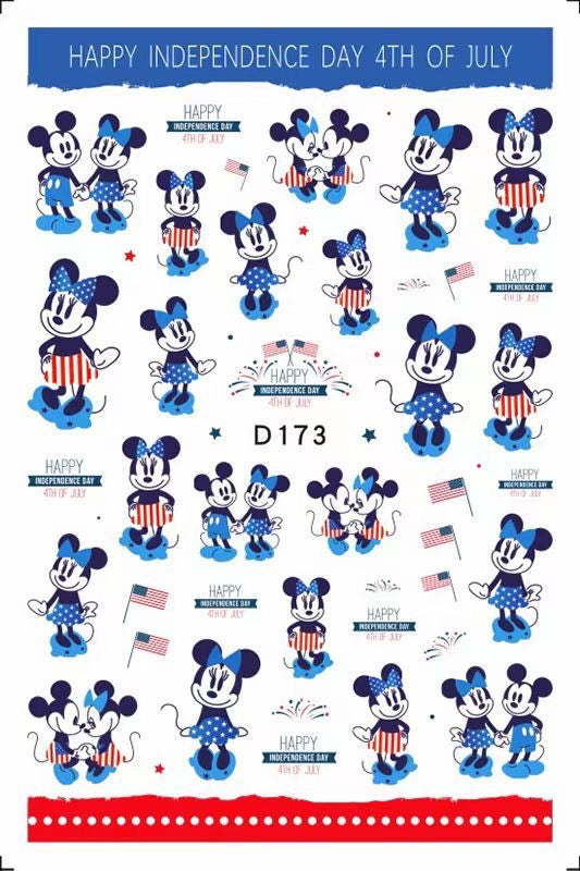 4th July Mickey Sticker Set