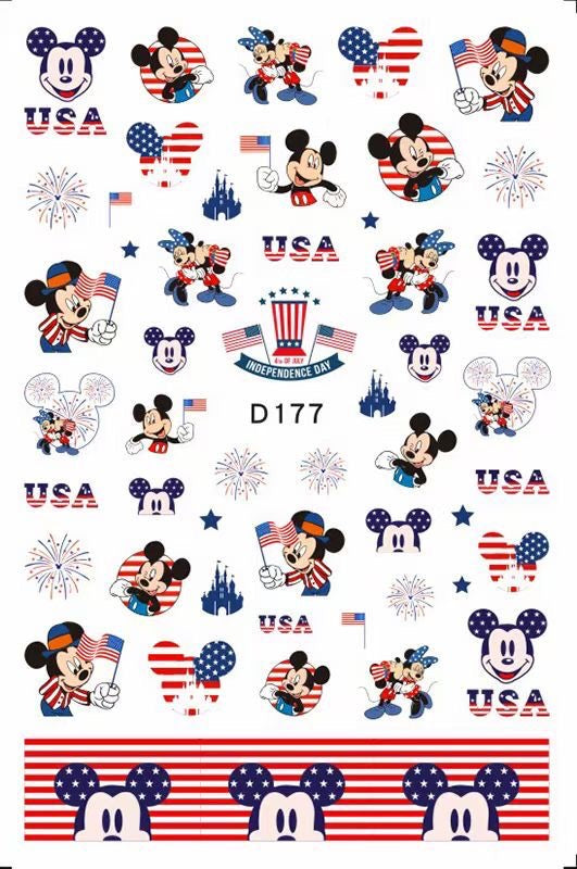 4th July Mickey Sticker Set