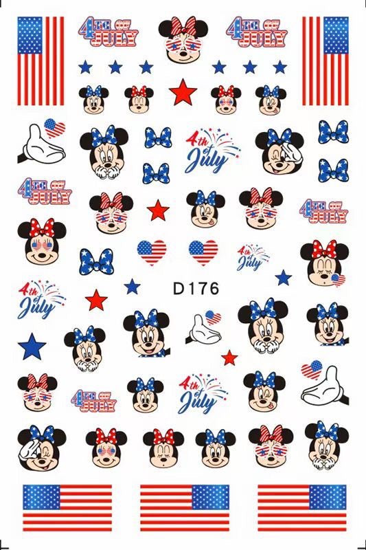 4th July Mickey Sticker Set