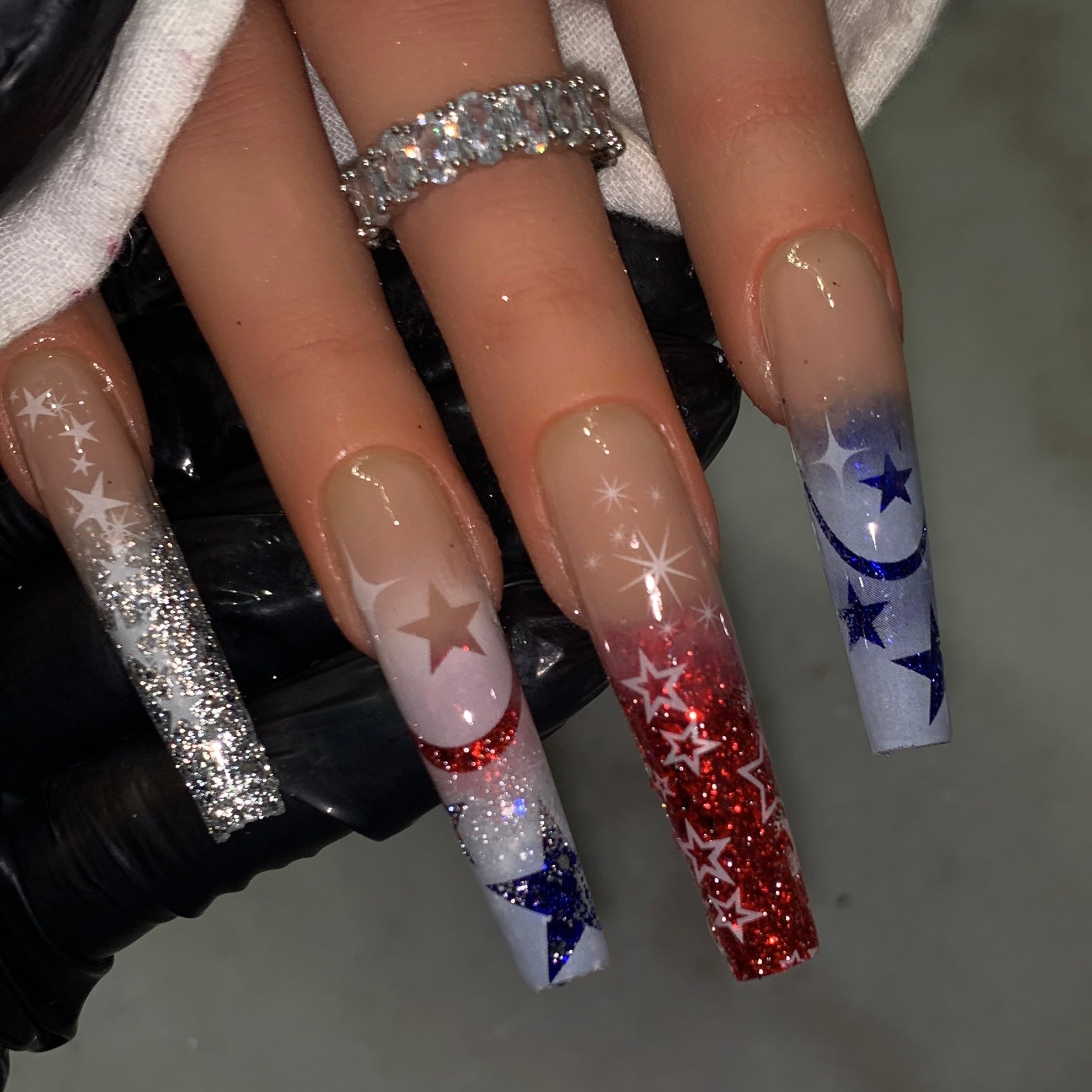 White Airbrush Star Designs