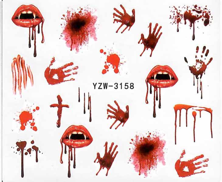 5 pcs Bloody Water Decals 158