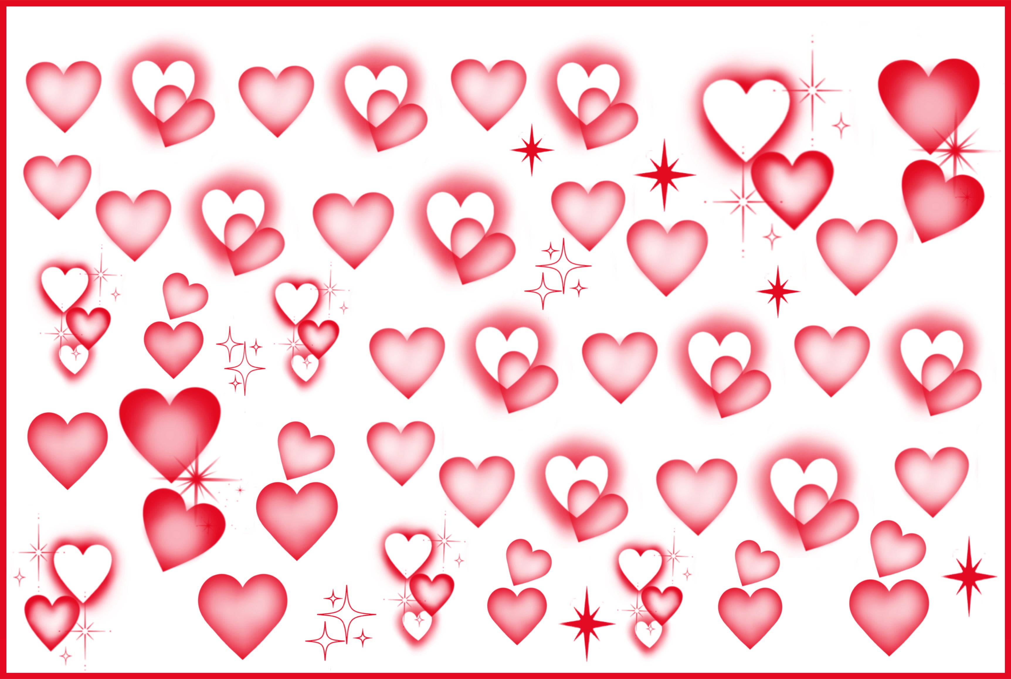 Airbrush Hearts 24 - Water Decal(V3)