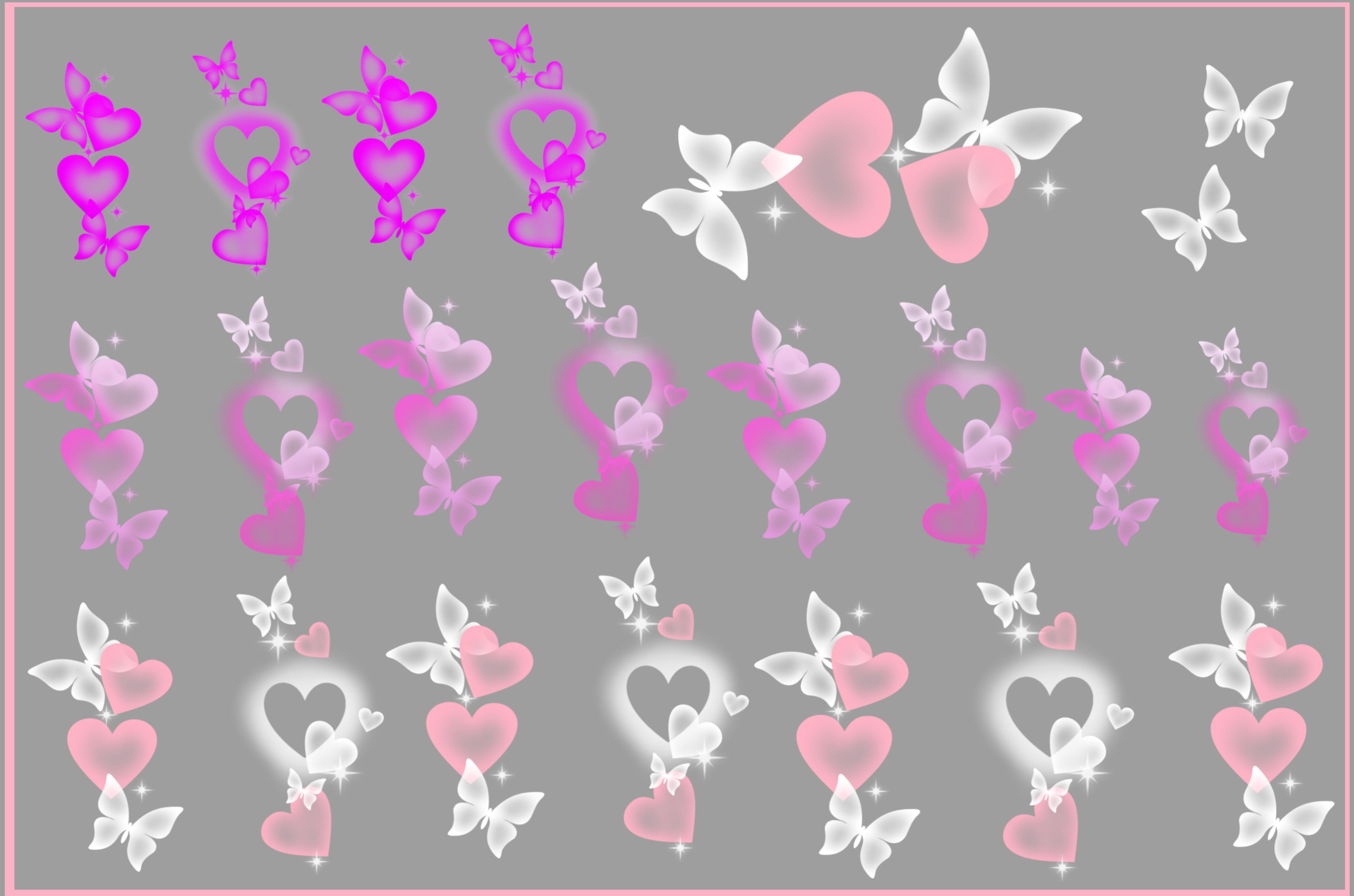 Airbrush Hearts Butterflies (V1)