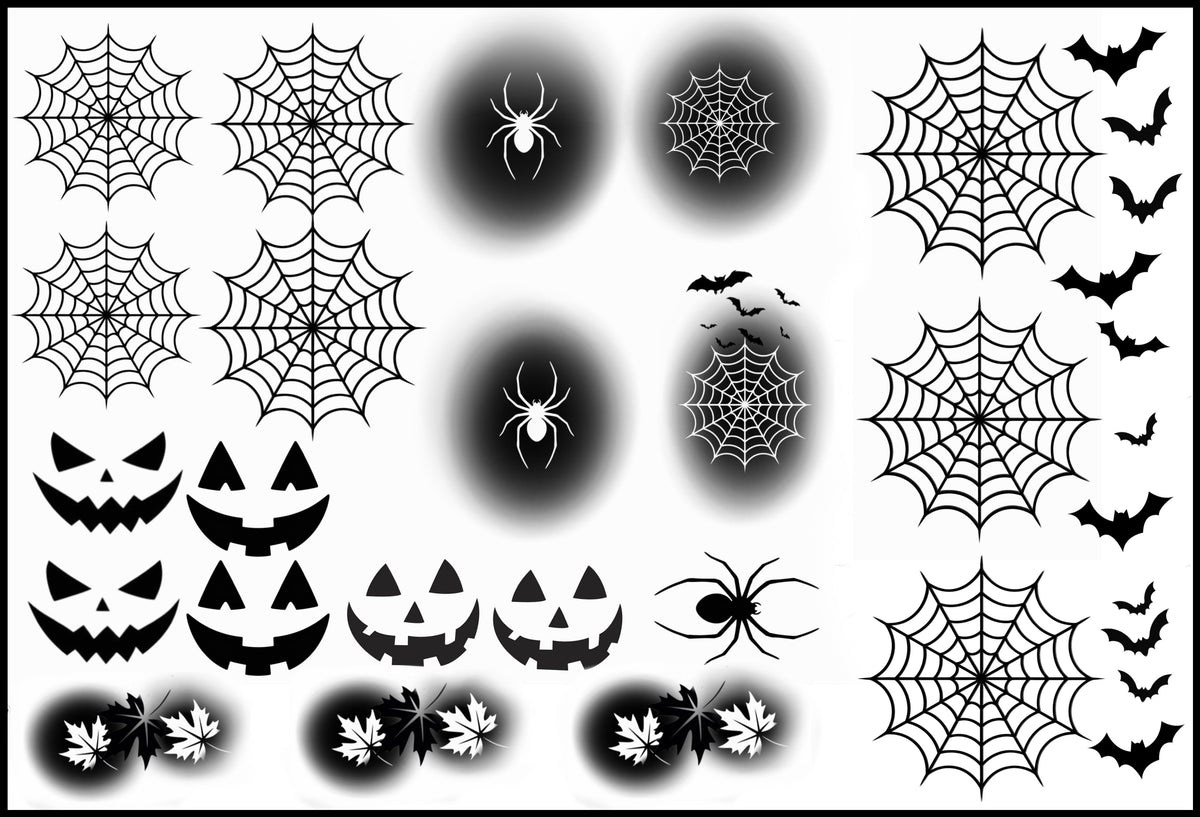 B&W Halloween Spider Web Premium Decal