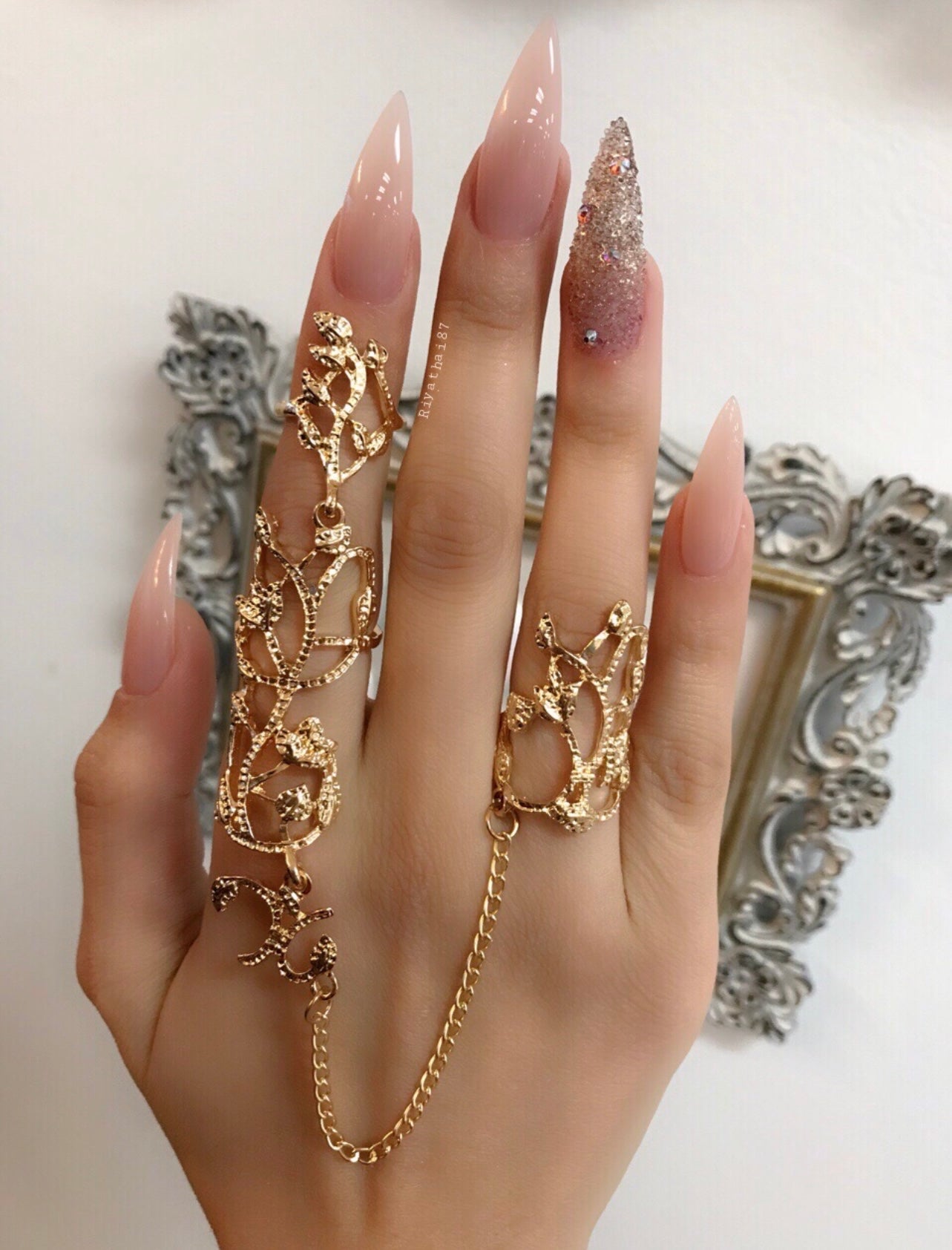 Flower Double Knuckle Armor Ring