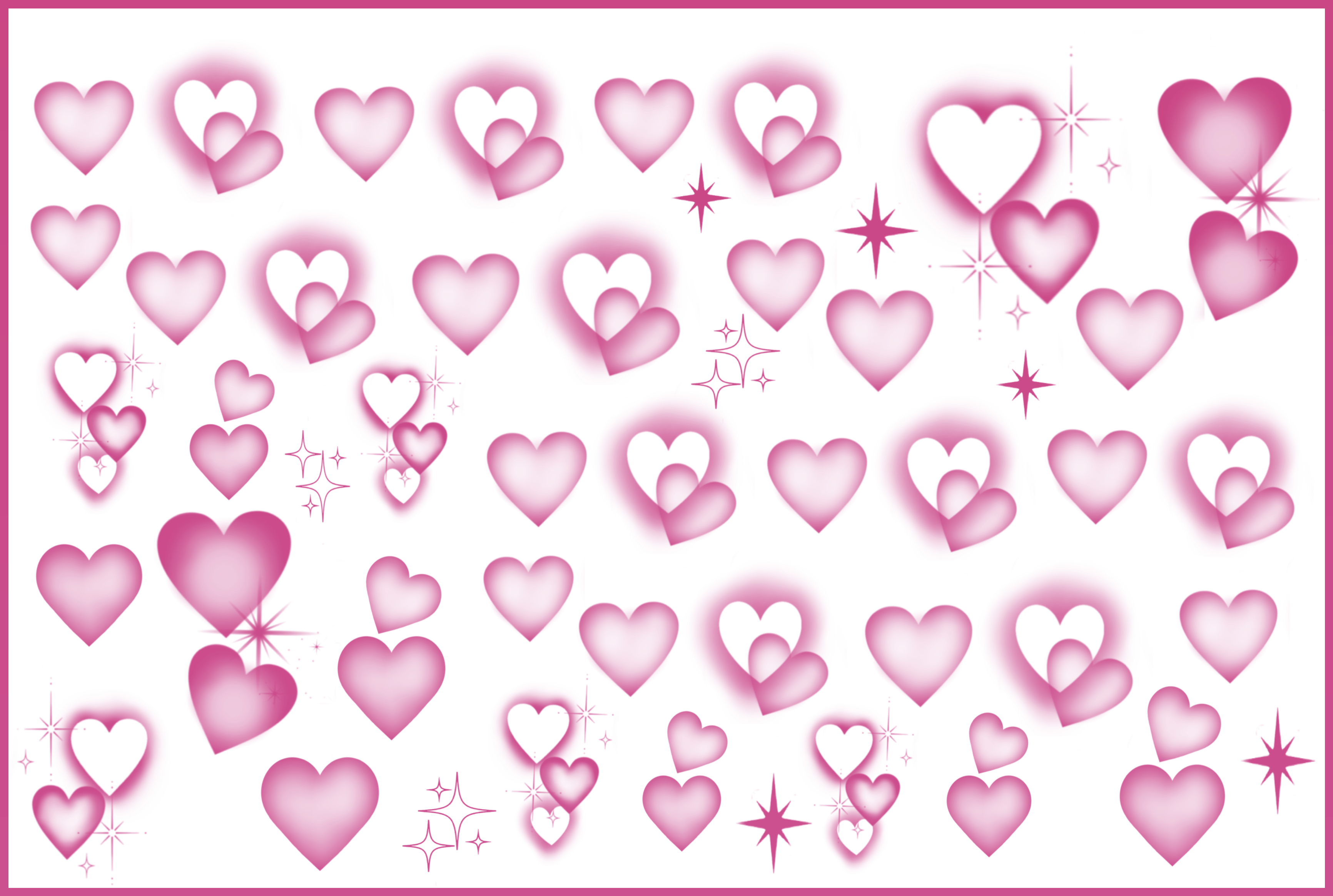 Airbrush Hearts 24 - Water Decal(V3)