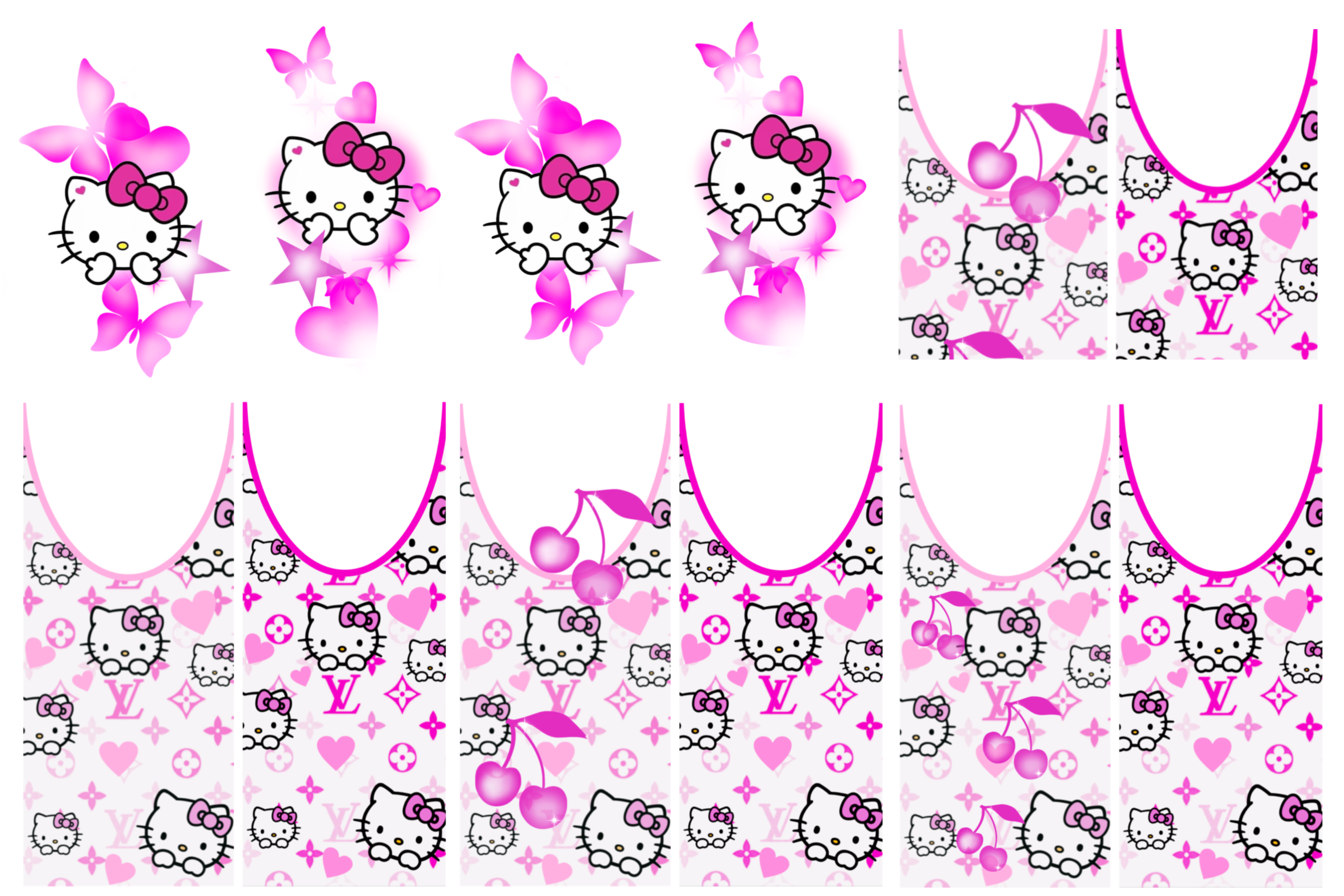 Neon French Hello Kitty  - Premium Decal (V6)