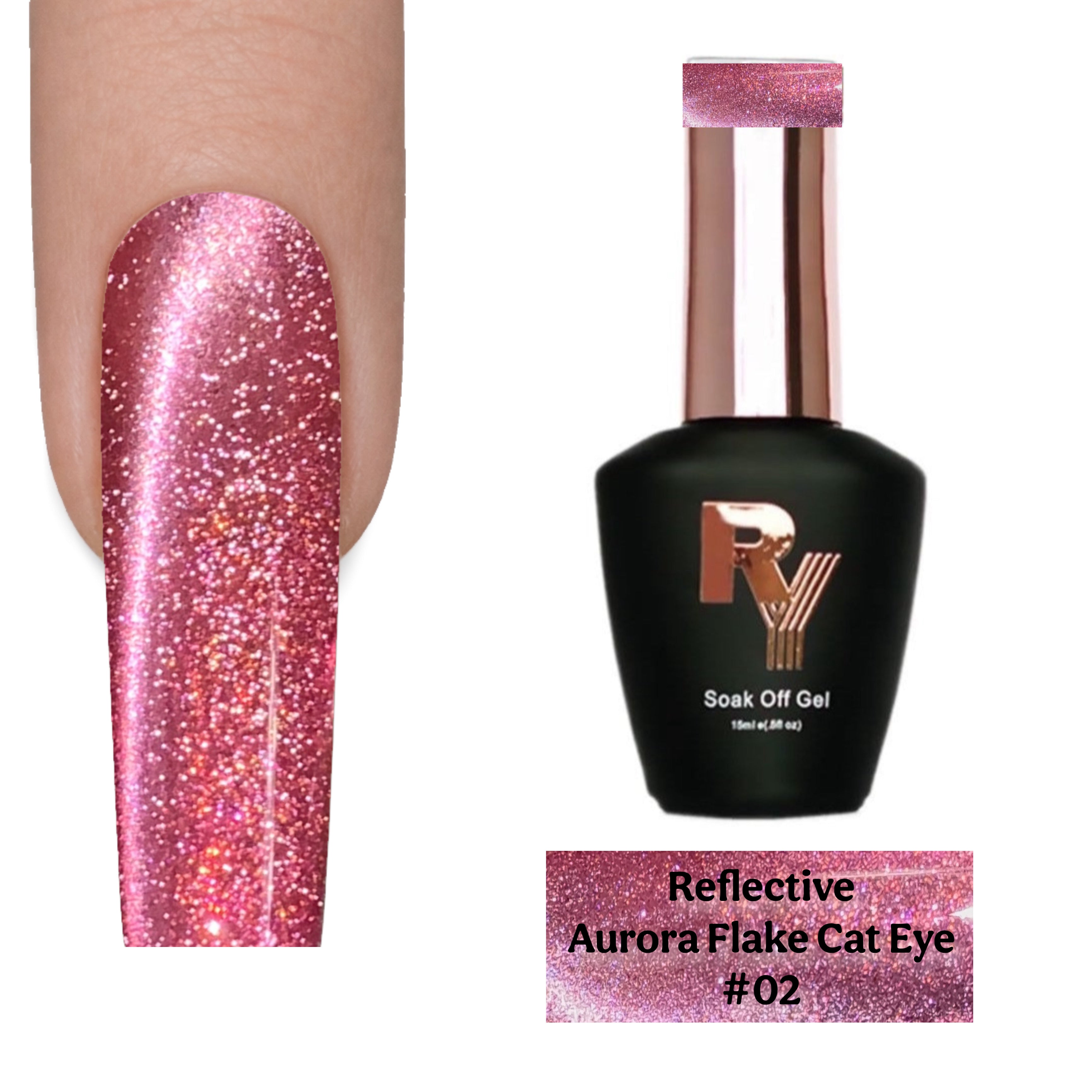 Copos de aurora reflectantes con efecto ojo de gato 2