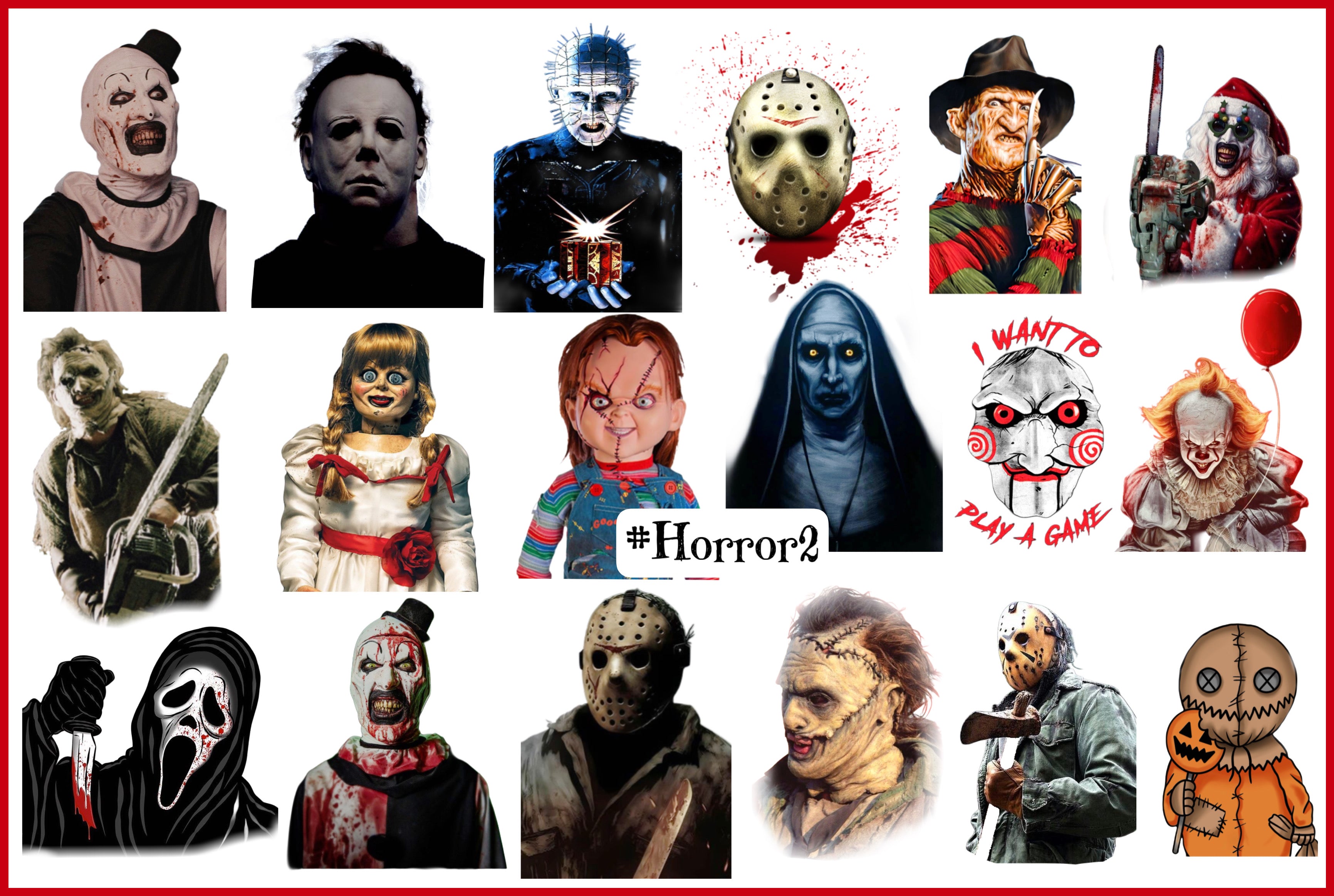 Variedad de calcomanías de Halloween en blanco y negro 23