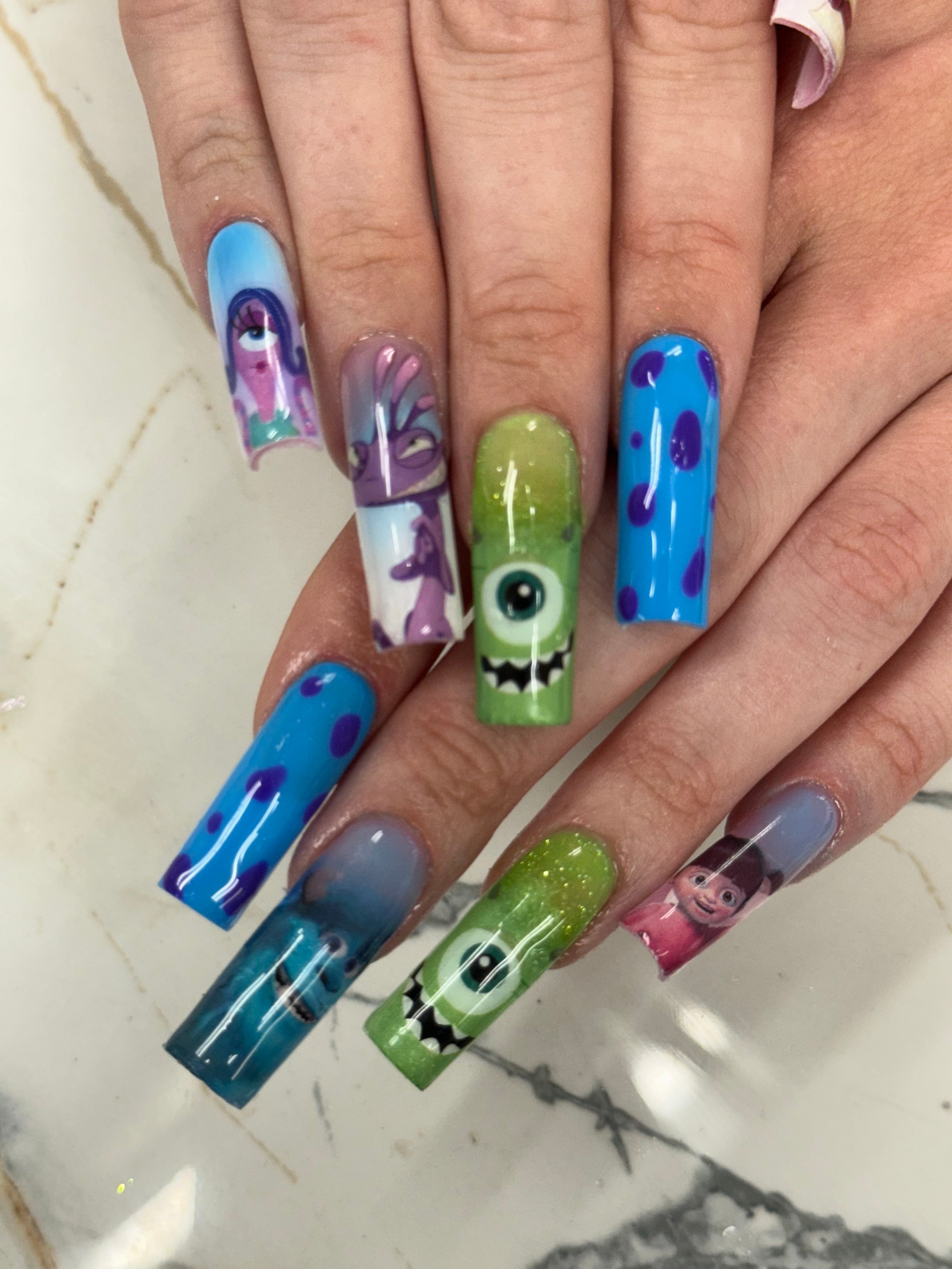 monsters inc nails Water Decals - Monsters Inc