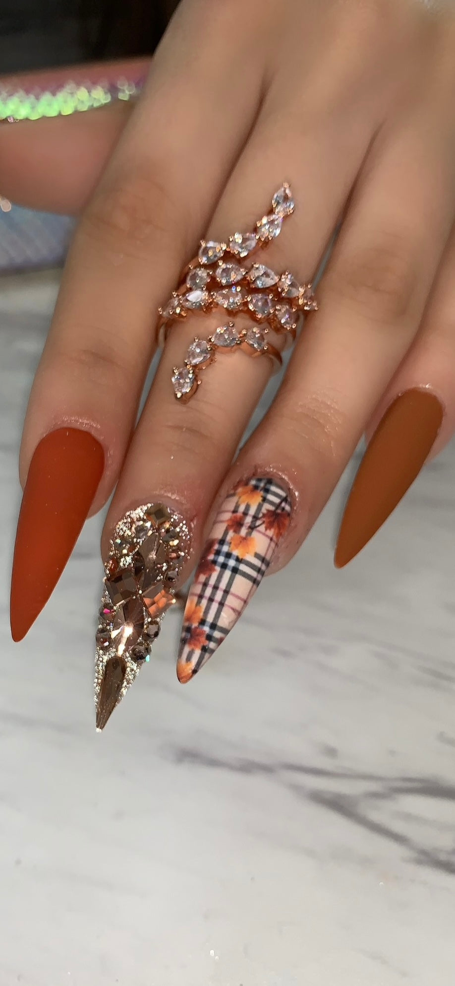 Rose Gold Clear Stone AdjustABle Ring 1