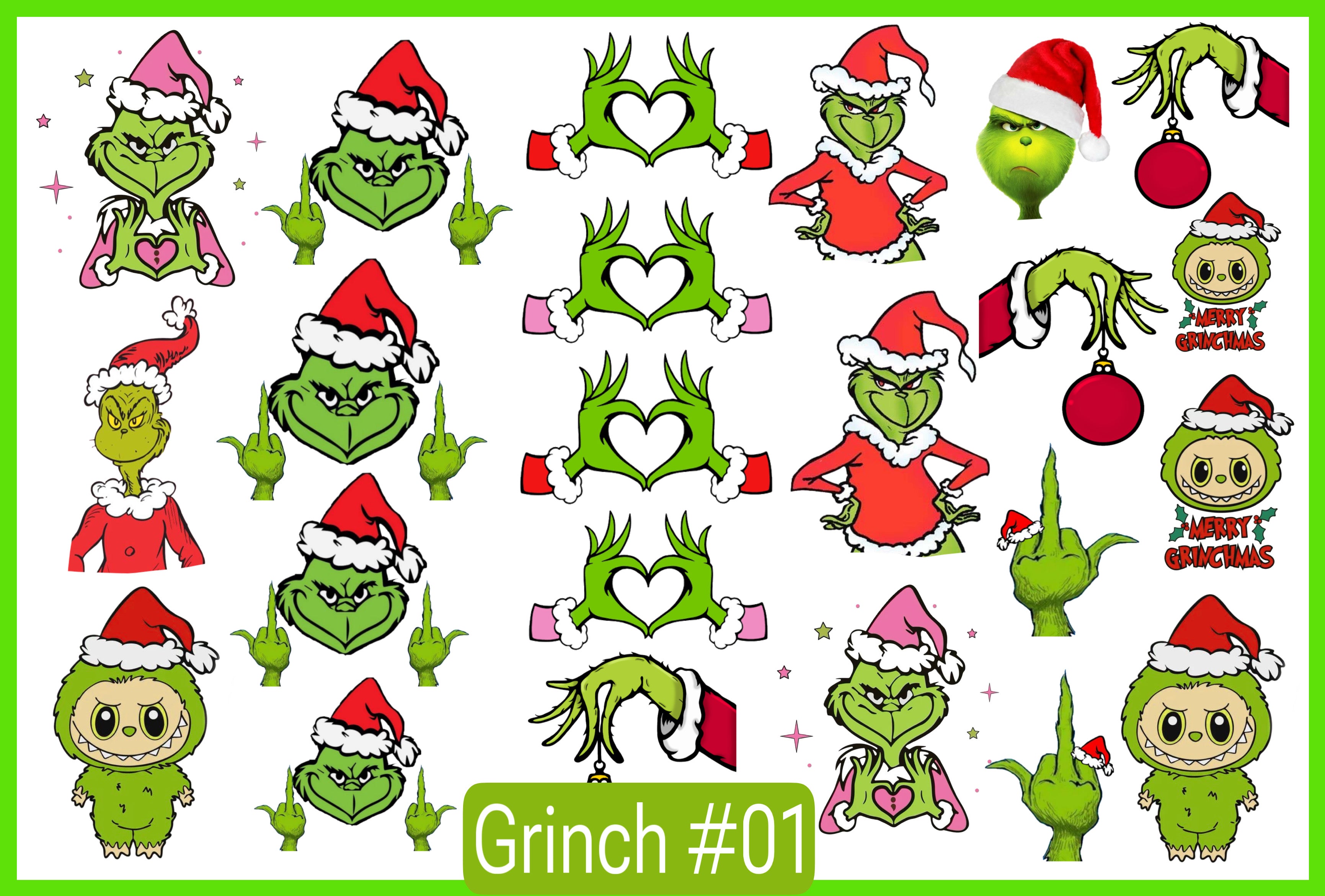 Calcomanía premium de Grinch