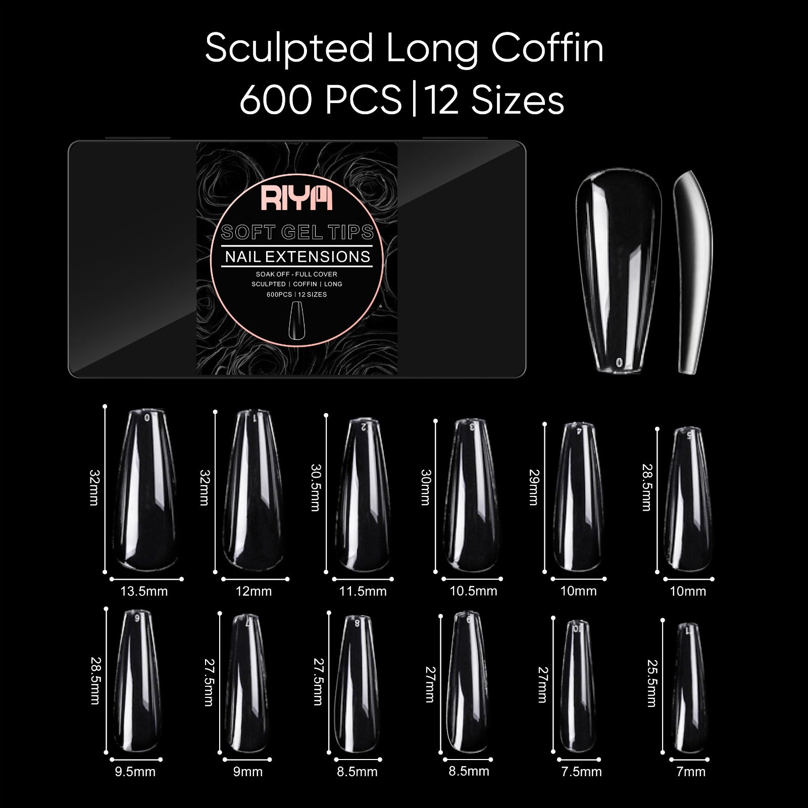 Soft Gel Nail Tips - Sculpted Coffin