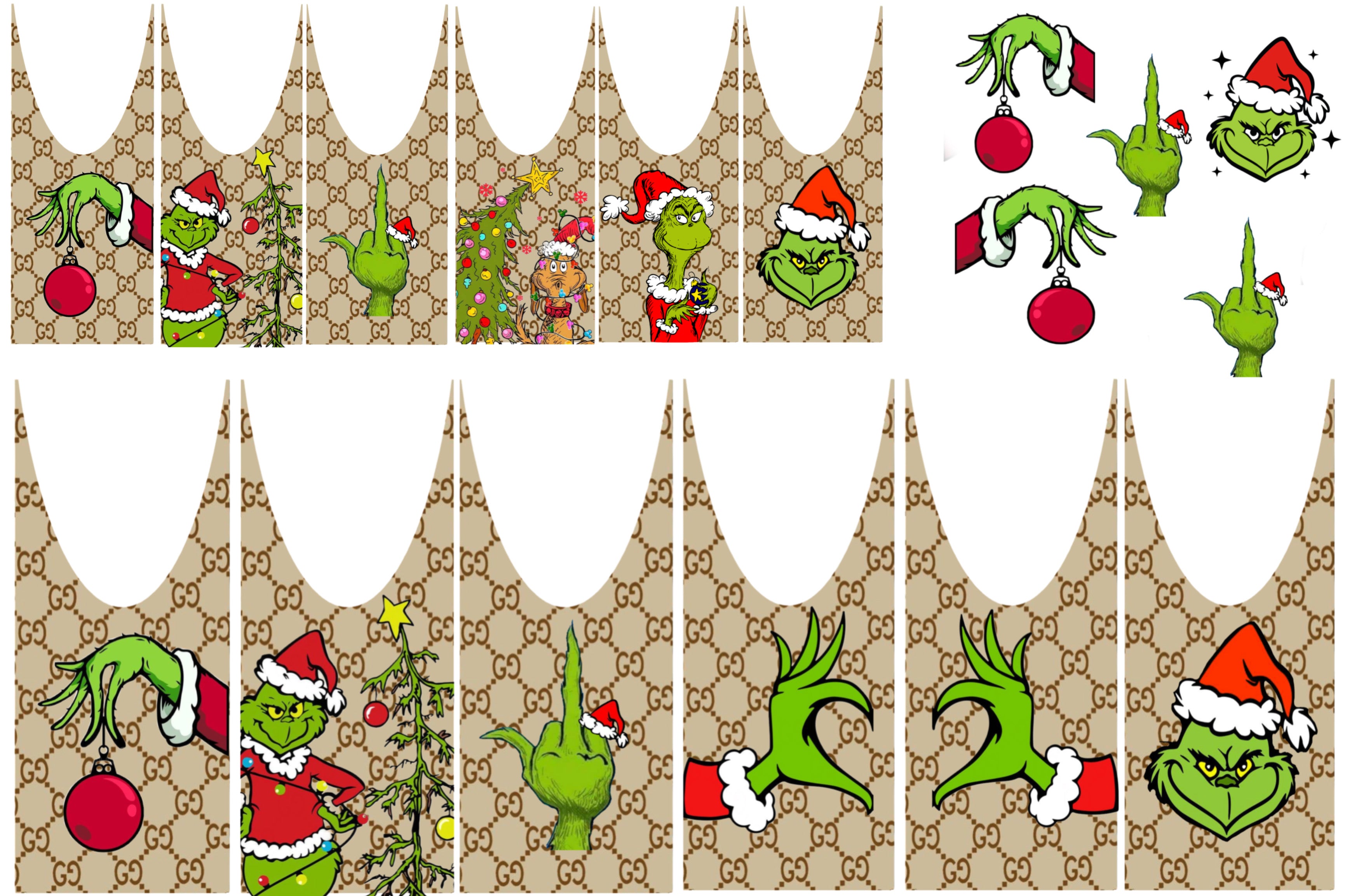 Grinch Gucci Christmas 24 Premium Decals