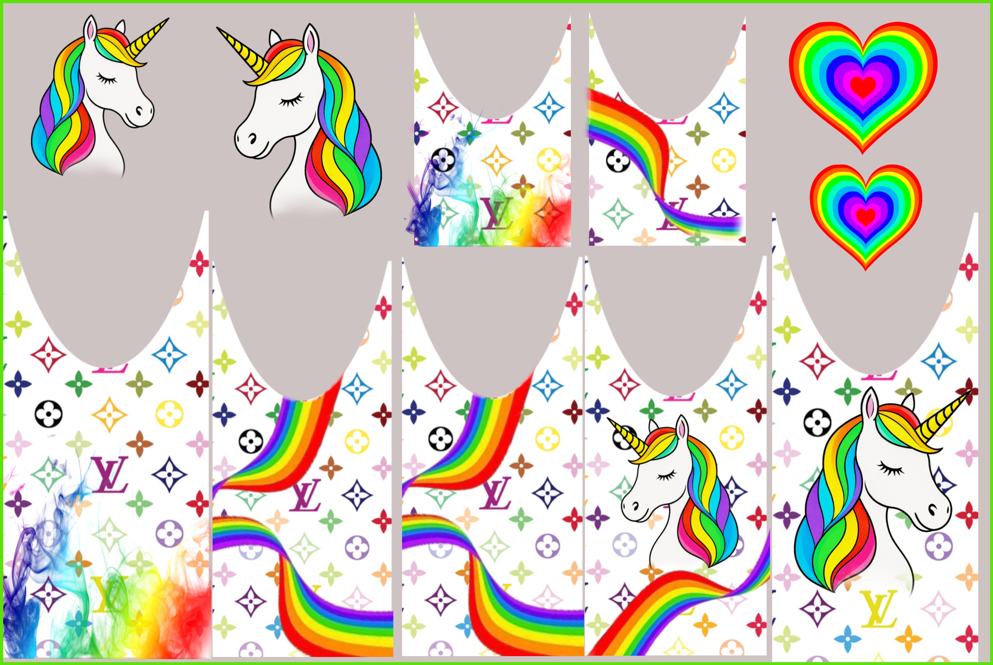 LV Rainbow Unicorn Decal