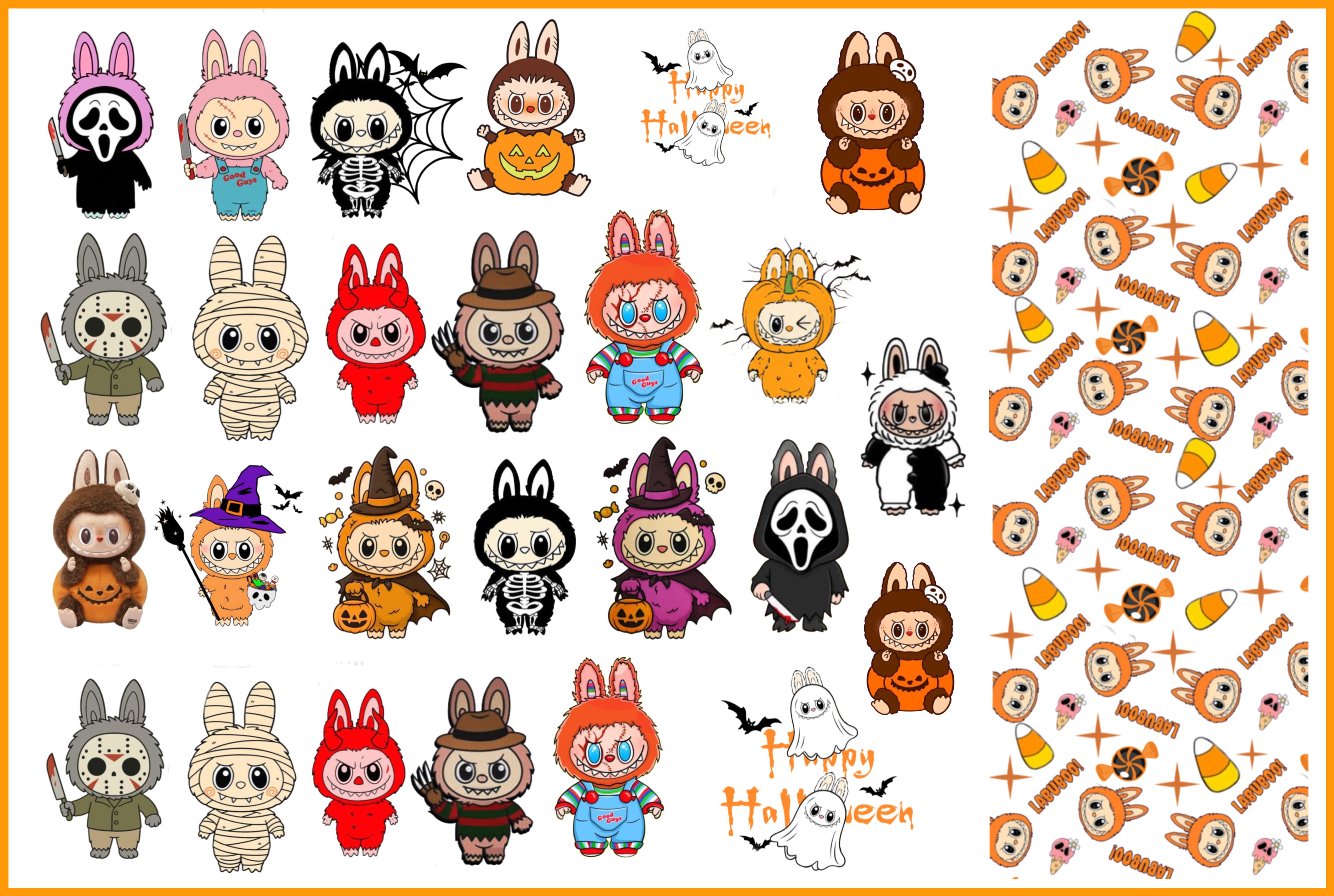 LABUBU デザインシール300枚 62枚セット ラブブ ステッカー シール LABUBU ランダム封入 絵柄かぶり