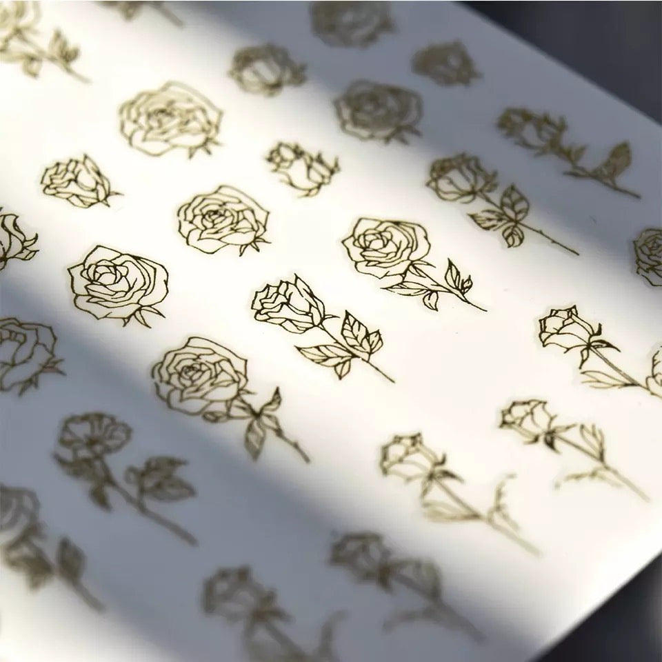 Gold Rose Stickers 2