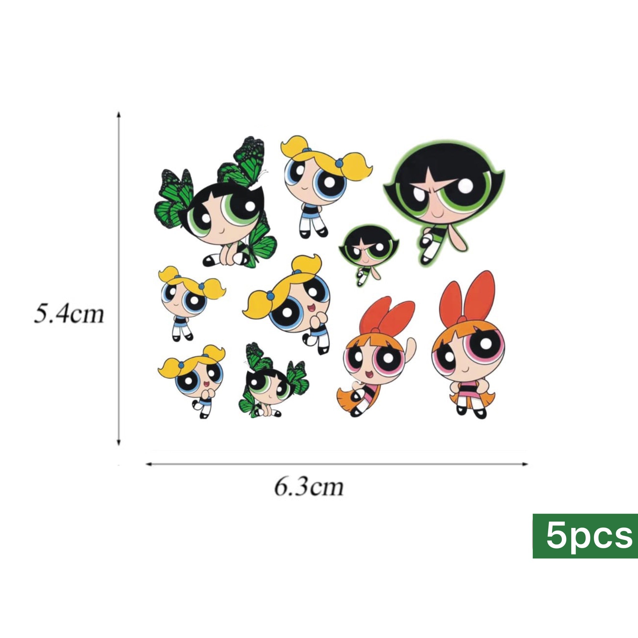 5 pcs Powerpuff Water Decals 1