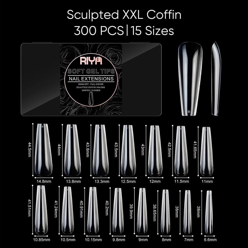 Soft Gel Nail Tips - Sculpted Coffin