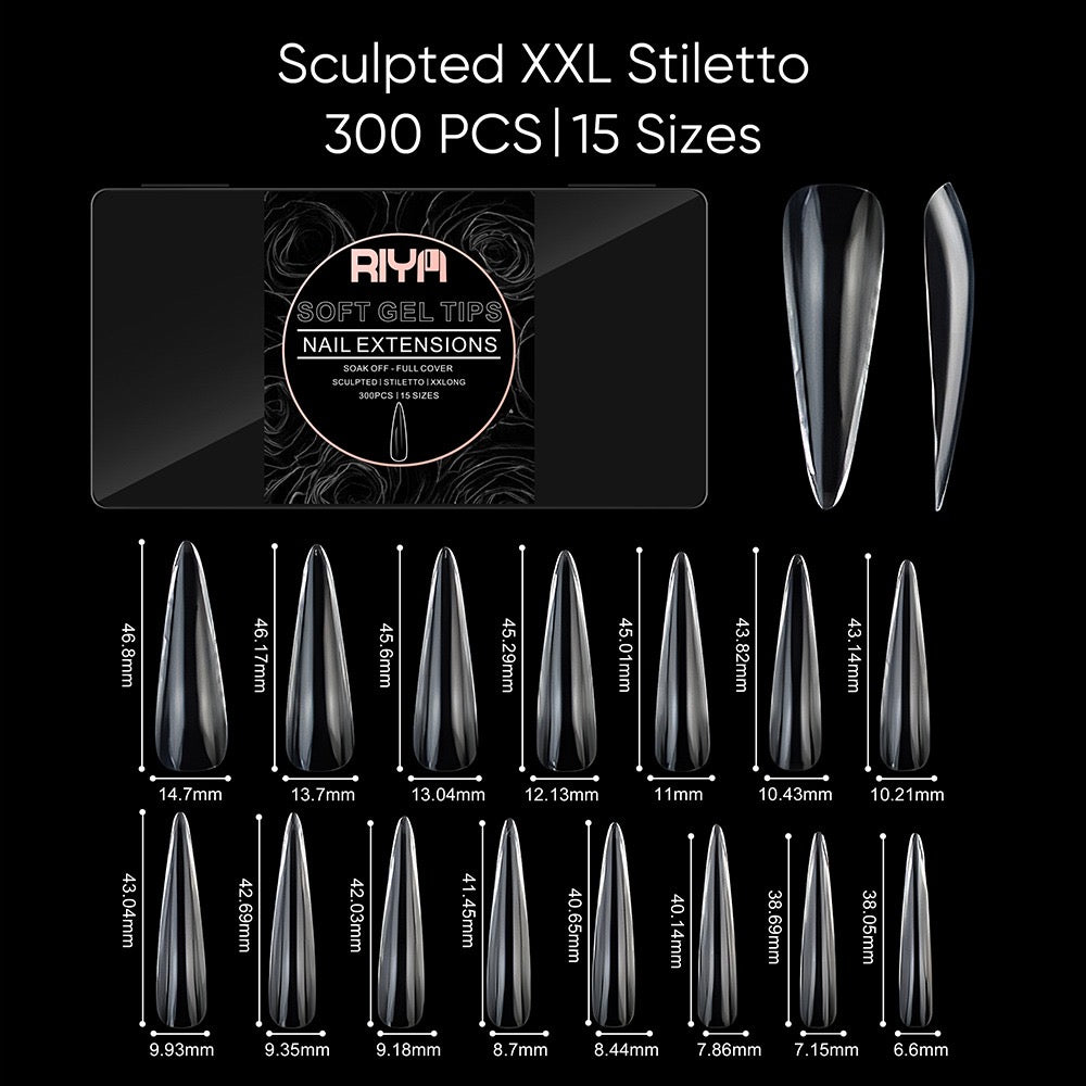 Soft Gel Nail Tips - Sculpted Stiletto