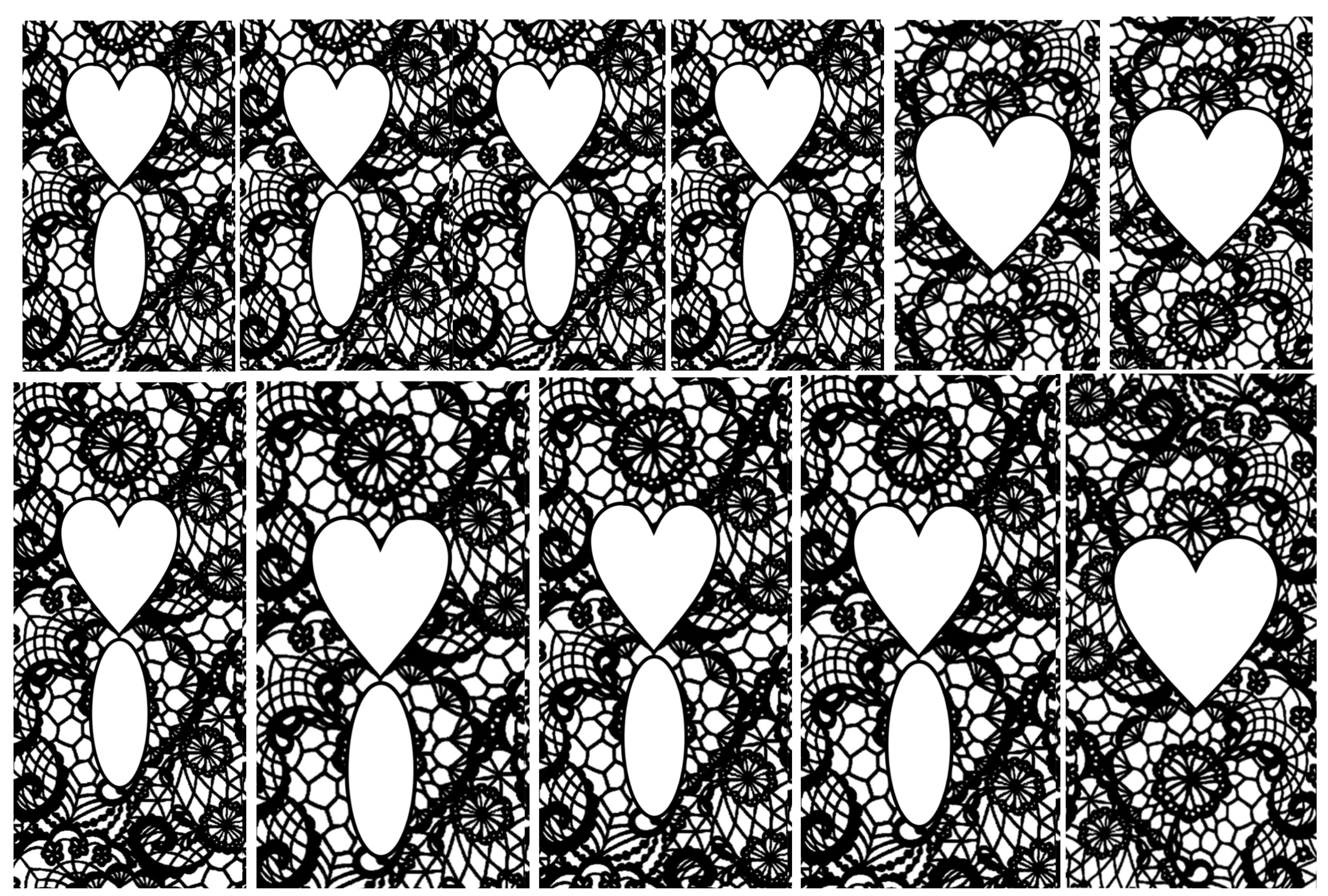 Heart Lace Water Decals (Lace 03)