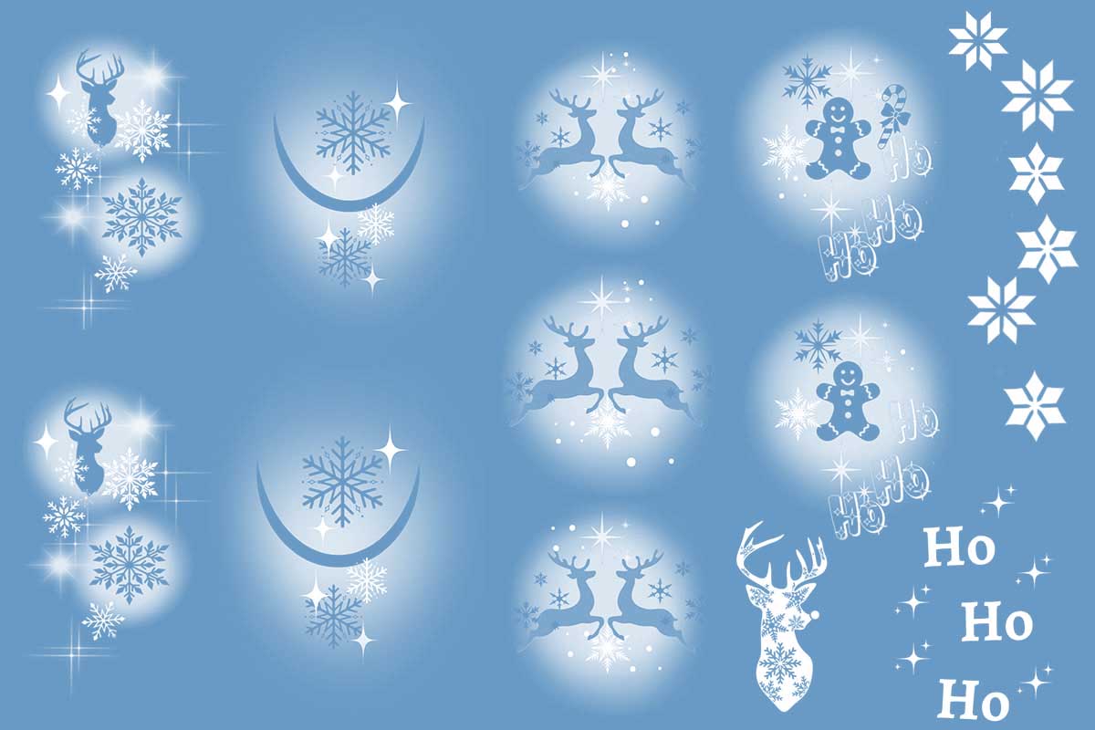 White Airbrush Christmas 24 Decals