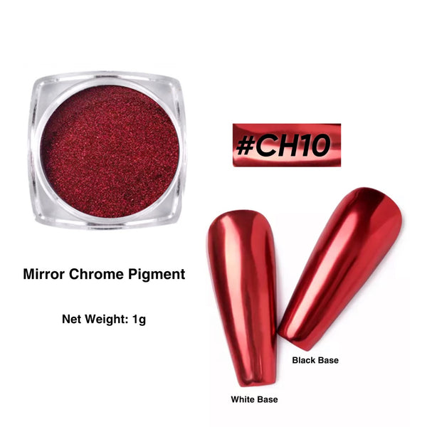 Red chrome♥️🍷❤️‼️ I just bought some chrome powder so prepare for a lot of chrome  nail looks🤣 @dndgel 888 Master Black... | Instagram