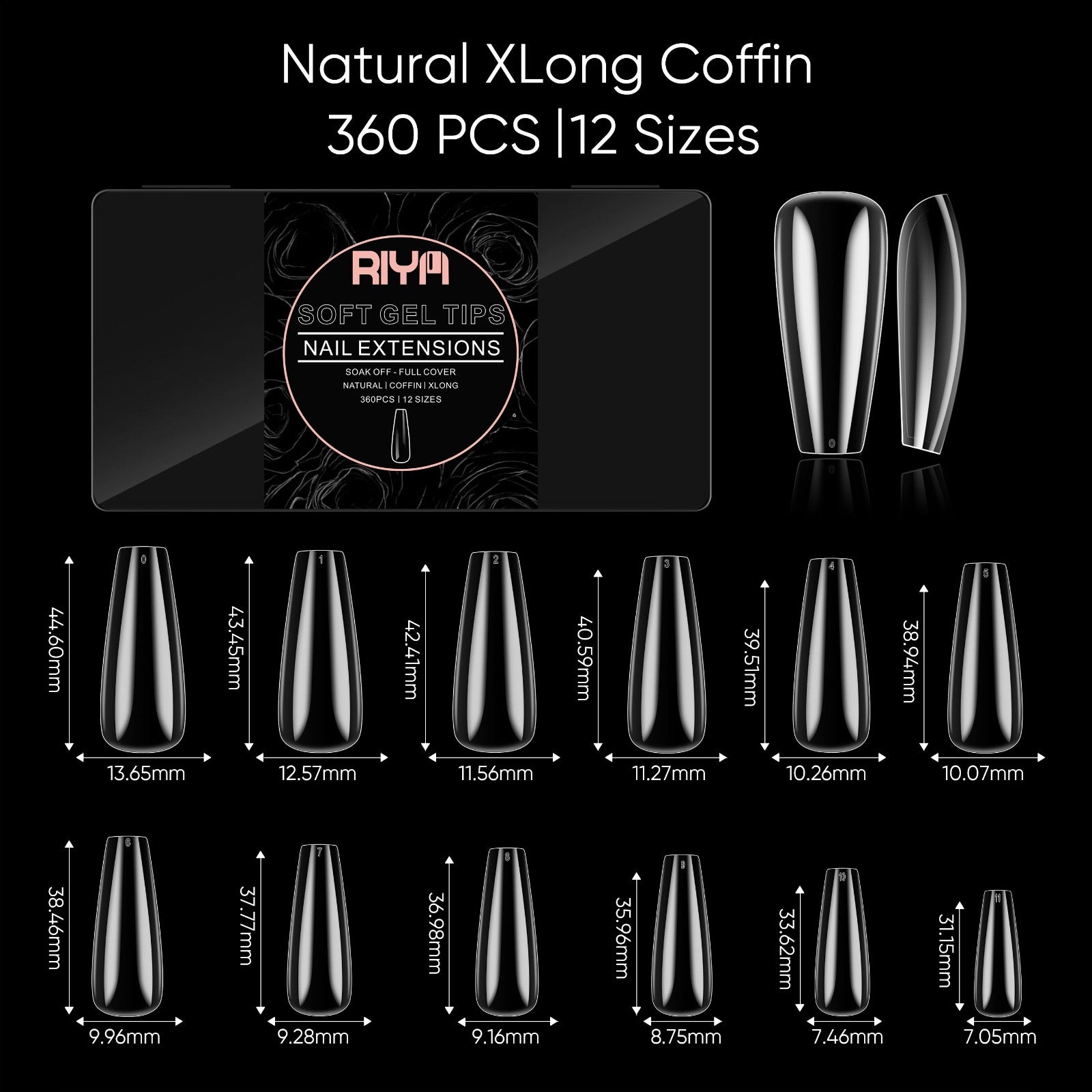 Soft Gel Tips - Natural Coffin