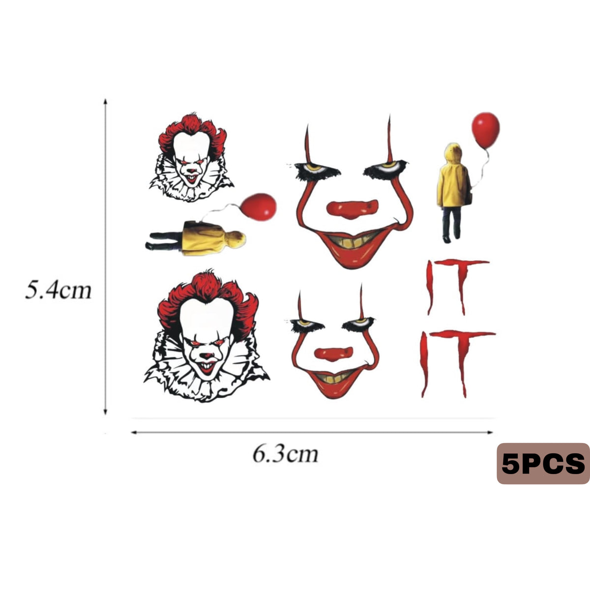 5 pcs "It" Water Decals