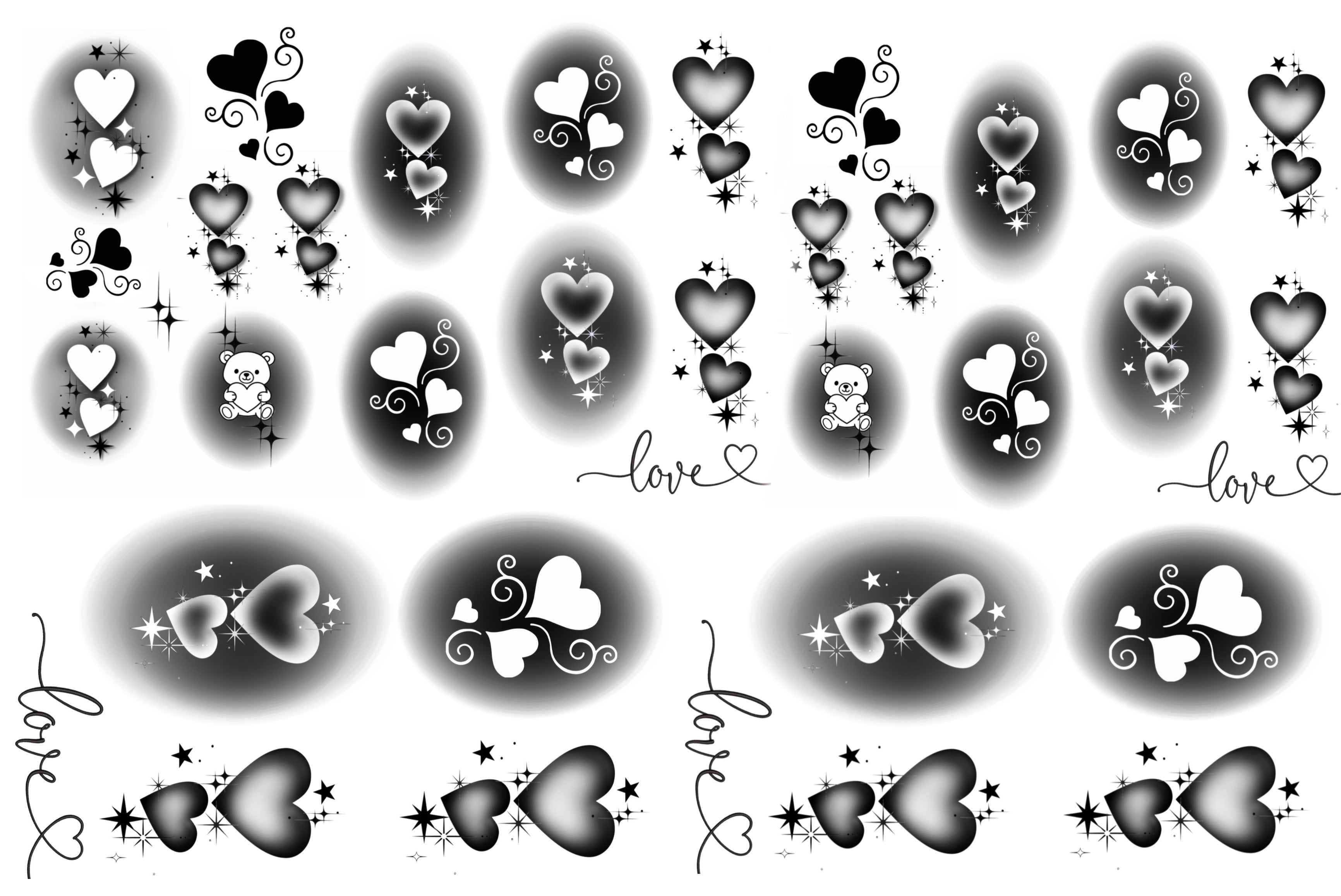 Airbrushed Hearts (V4) - Premium Decal