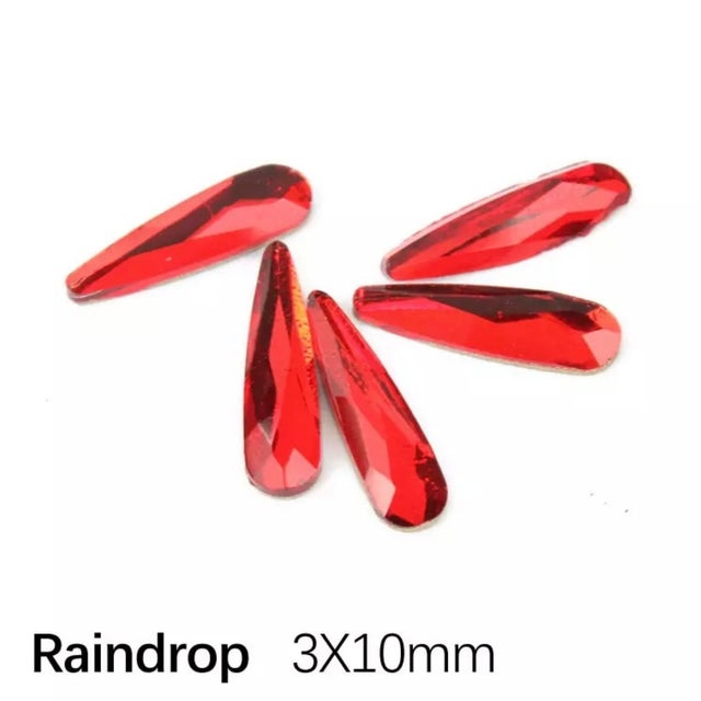 Red Raindrop Crystals (100)