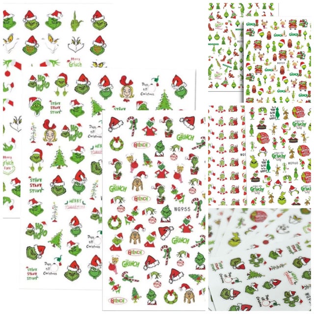 Juego de 7 pegatinas de El Grinch