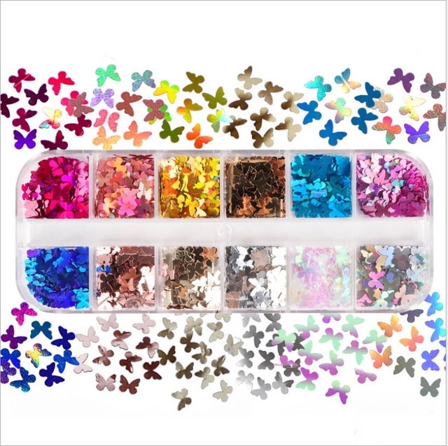 Laser Butterfly Sequin Set