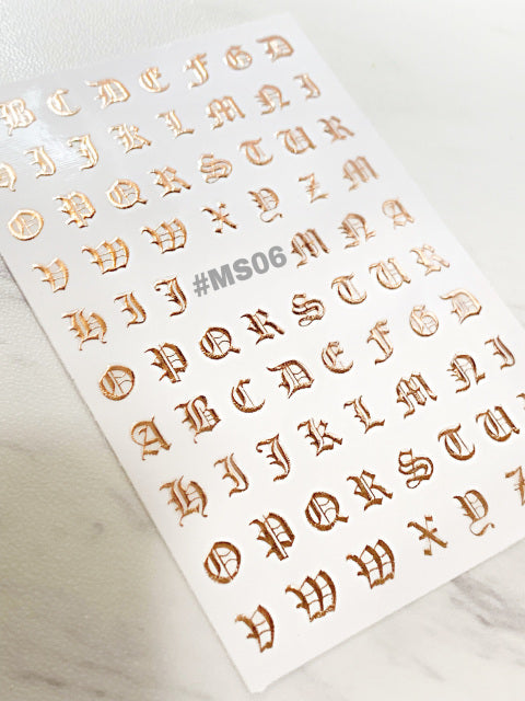 Old English Letter Stickers