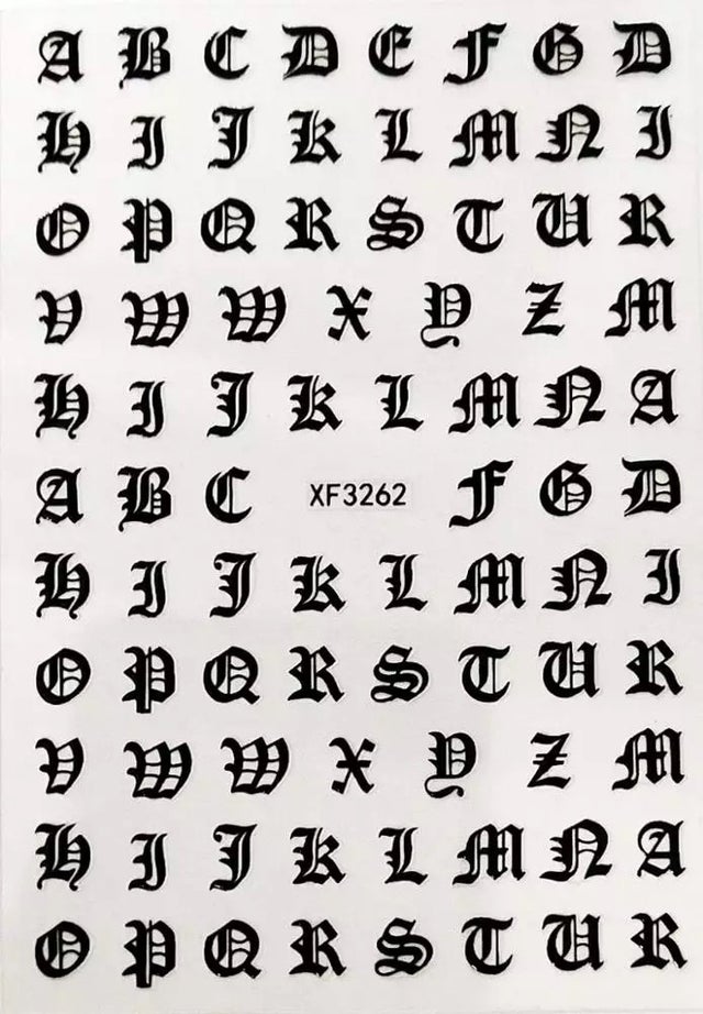 Old English Letter Stickers