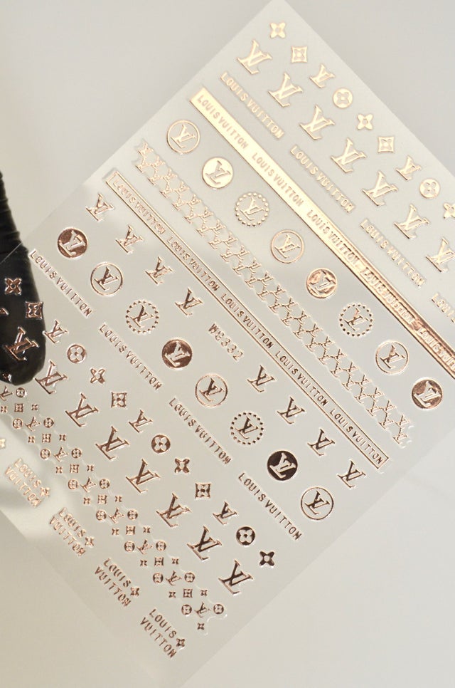 Louis Vuitton Brand Nails Art Design - Logo Stickers and Stamping