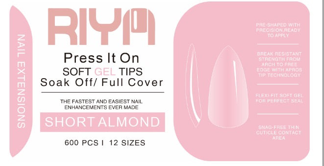 Soft Gel Nail Tips - Short Almond