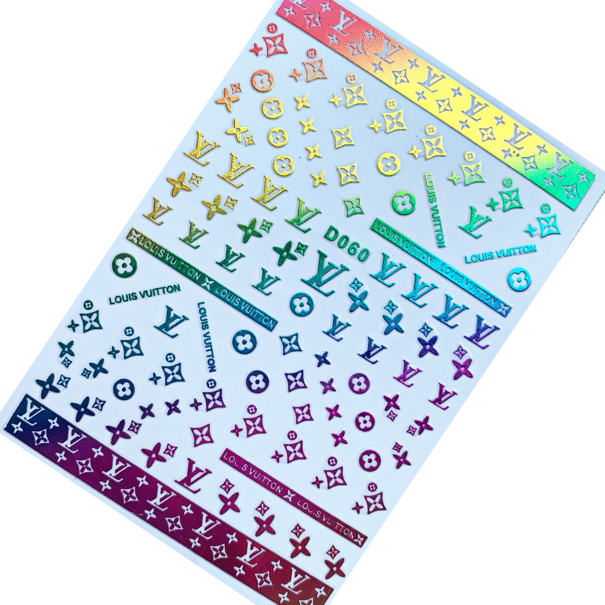Colorful LV Nail Stickers