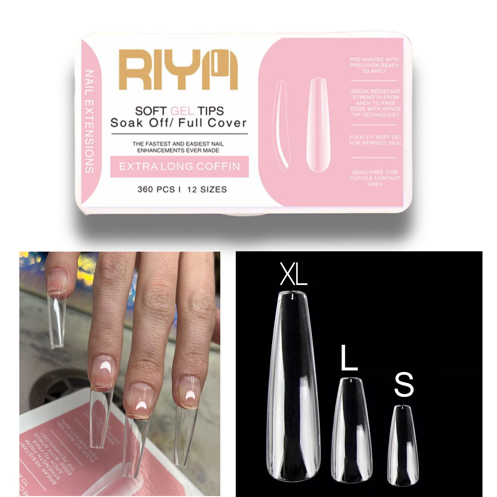 Soft Gel Nail Tips - Coffin